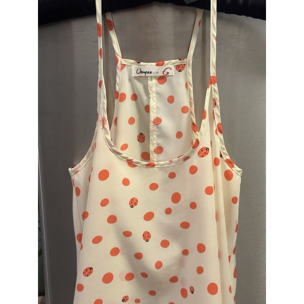 Lady Bugs And Polka Dots Umgee Boho Tank SzS Flower Child Whimsical Fairy Garden